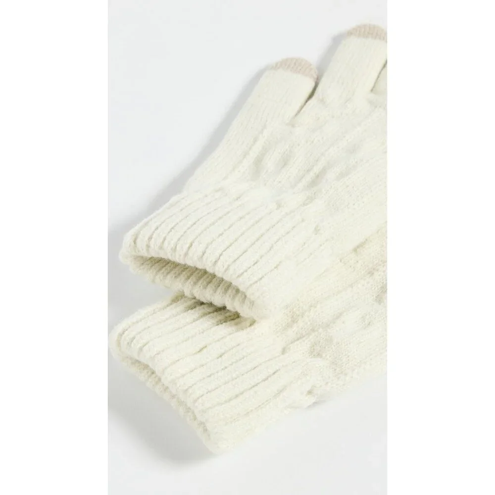 Hat Attack Frosty Touch Gloves in Ivory One Size Womens Smart Mittens